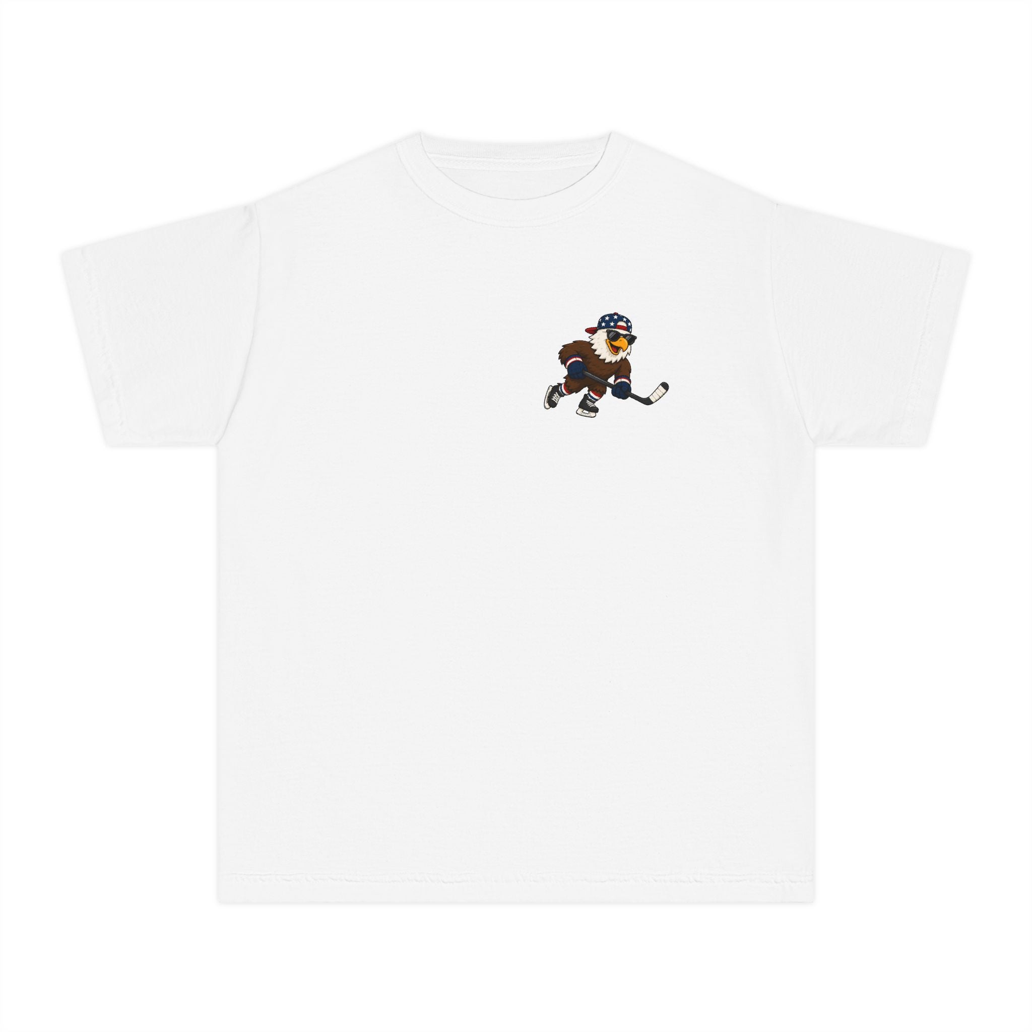 Youth Tee — "Don't Stop Be Wheeling" Patriotic Hockey Eagle Shirt