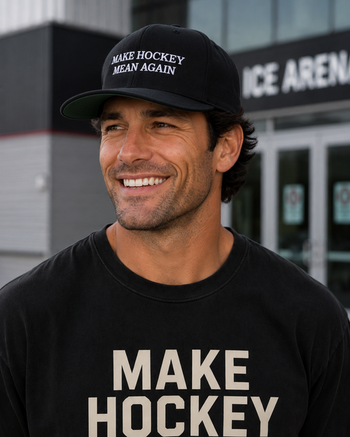 Make Hockey Mean Again Embroidered Flat Bill Cap